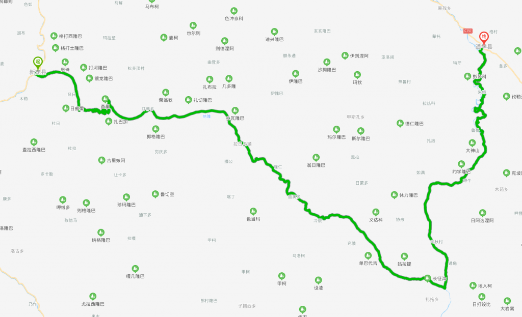 川藏中线四川段：亚青-新龙-道孚-党岭-小金